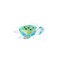 CC Home Furnishings 5" Blue and Green Glass Hand Blown Turtle Figurine